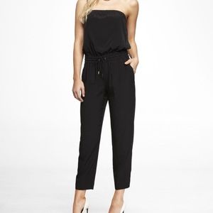 Express Black Strapless Romper Jumpsuit